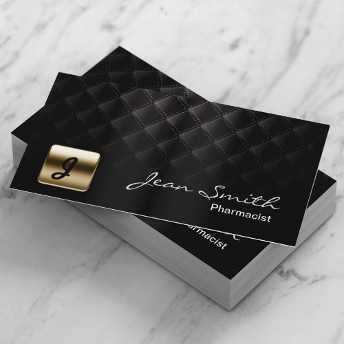 Luxury Black  Gold Pharmacist Business Card