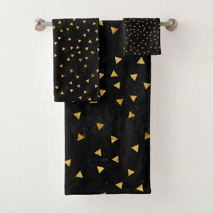 Luxury Black Gold Premium Modern Simple Bath Towel Set Zazzle