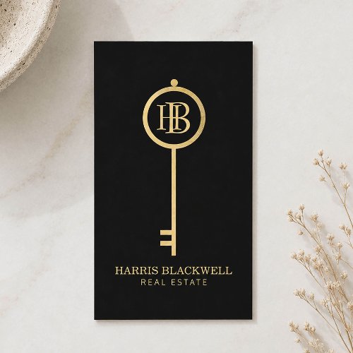 Luxury Black Gold Realtor Business Card