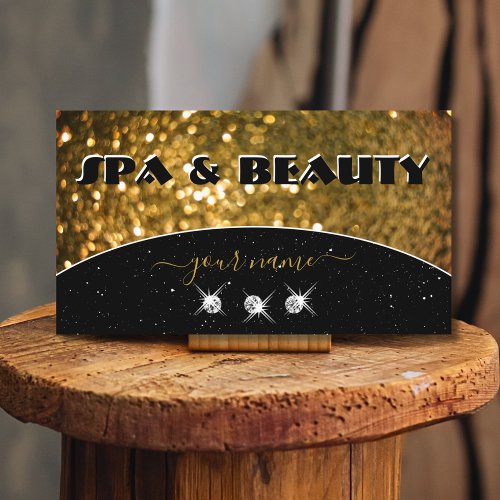 Luxury Black Gold Sparkle Glitter Stylish Shimmery Business Card