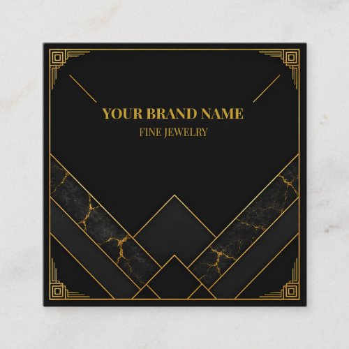 Luxury Black Gold Square Ring Display Card