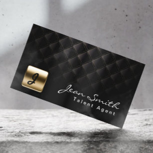 Luxury Black & Gold Talent Agent Business Card