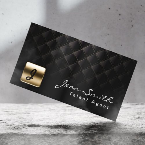 Luxury Black  Gold Talent Agent Business Card