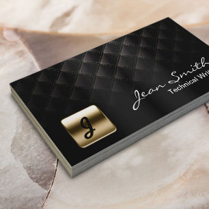 Luxury Black & Gold Technical Writer Business Card