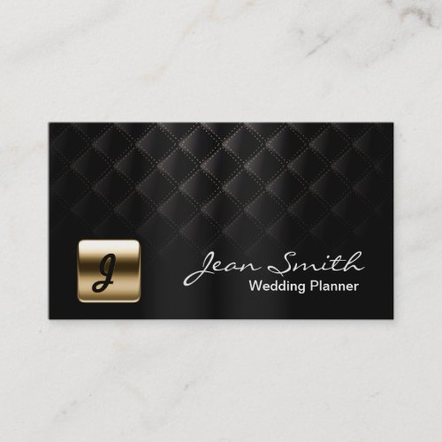 Luxury Black  Gold Wedding Planner Business Card