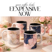 Luxury black & golden d white Marble Coffee Mug