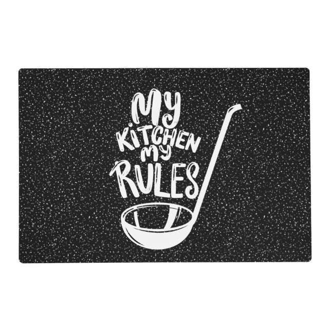 Luxury Black Granite Elegance Placemat (Front)
