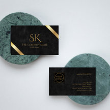 Luxury Black Leather and Gold Company Logo