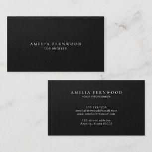 Luxury Black Leather Professional Minimal Custom Business Card