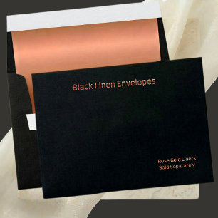 Luxury Black Linen 5x7 Invitation Envelope