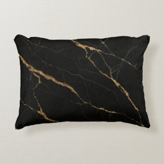 Luxury Black Marble Accent Pillow