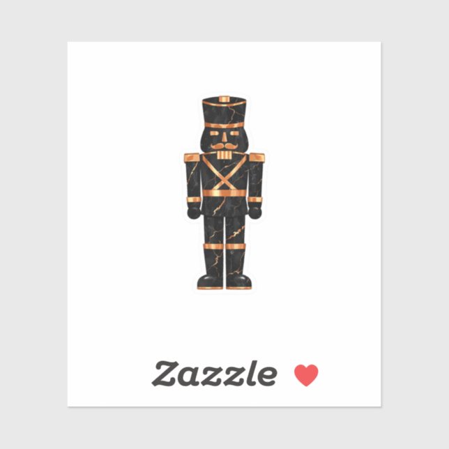 Luxury Black Marble Nutcracker Sticker Copper Holi (Sheet)