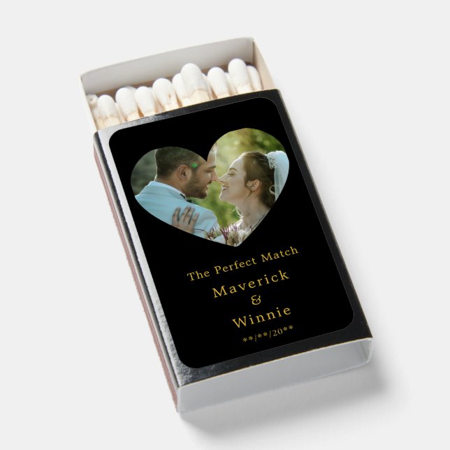 Luxury Black Matchboxes for Wedding Celebration (Front Open)