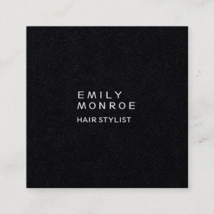 Luxury Black Modern Minimalist Professional Square Business Card