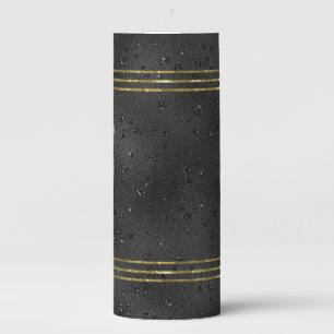 Luxury black monochromatic glam background pillar candle