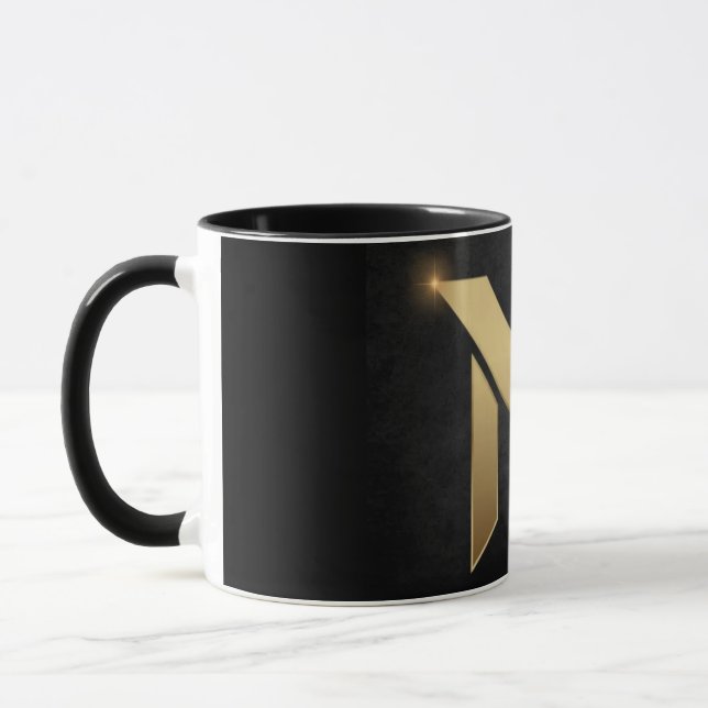 Luxury Black Mug Alphabetical (Left)