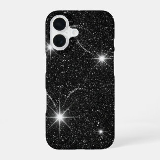 Luxury Black Night Sky Starry Sparkle iPhone 16 Ca Case