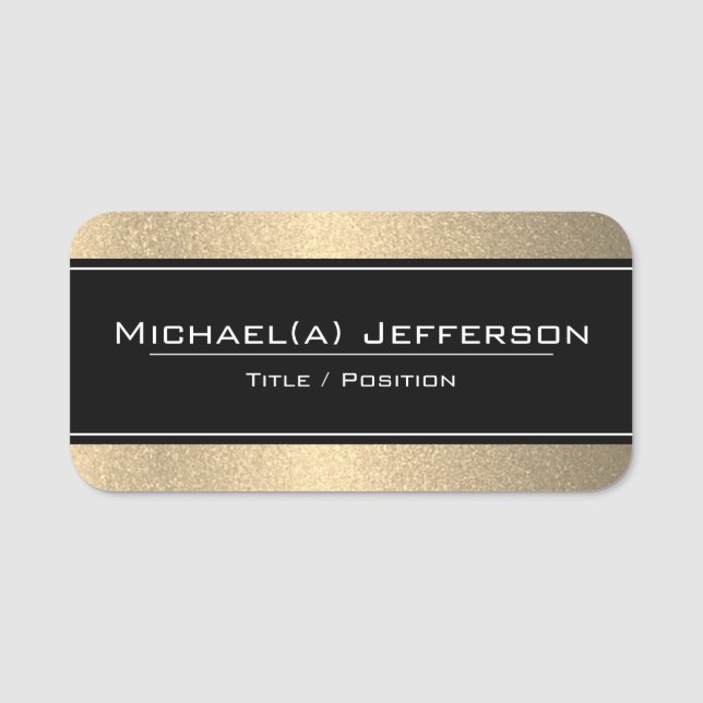 Luxury Black on Gold Glitter Unique Badge (Front)