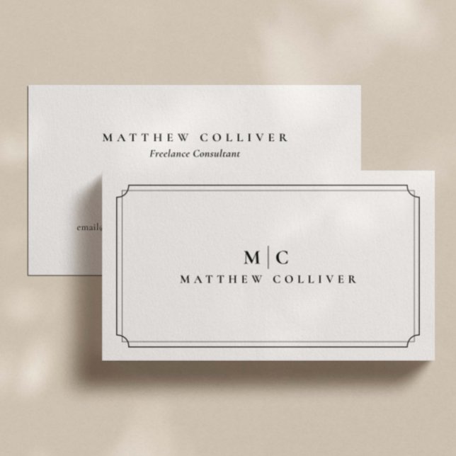Luxury Black Professional Monogram Business Card (Creator Uploaded)
