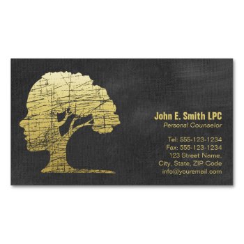 Luxury Black Psychologist Personal Counselor Magnetic Business Card by superdazzle at Zazzle