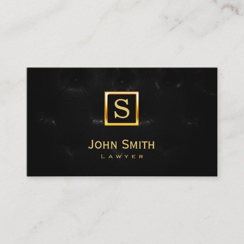 Luxury Black Quilted Leather Lawyer Business Card