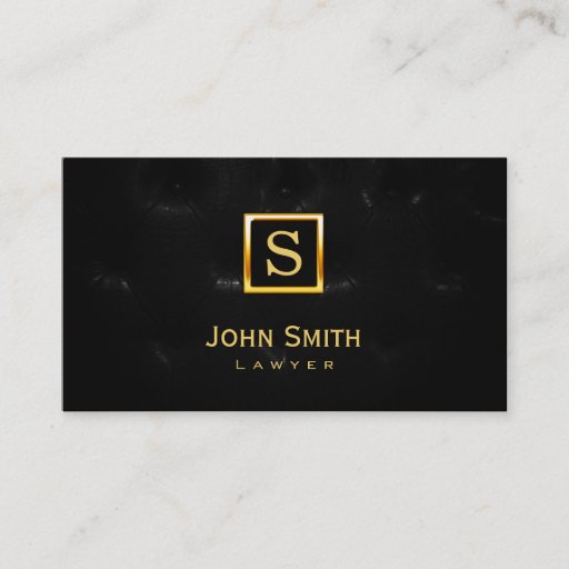 Customizable Luxury Black Quilted Leather Lawyer Business Card