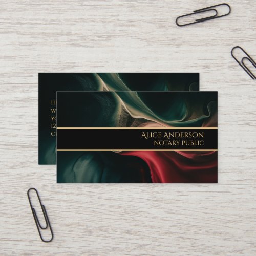 Luxury black red green gold elegant glam chic business card