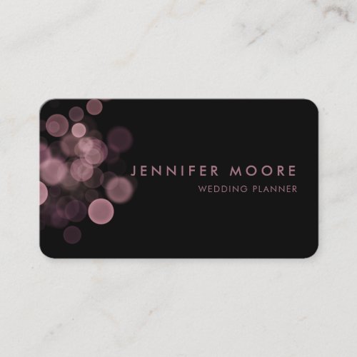 Luxury Black Rose Gold Light Spots Professional Business Card