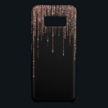 Luxury Black Rose Gold Sparkly Glitter Fringe Case-Mate Samsung Galaxy S8 Case<br><div class="desc">This glamorous and luxury print is the perfect design for the stylish and trendy woman. It features a faux sparkly rose gold glitter fringe curtain with faux glitter typography on top of a simple black background. It's an elegant, chic, trendy, and modern bling design with a Hollywood vibe! ***IMPORTANT DESIGN...</div>