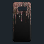 Luxury Black Rose Gold Sparkly Glitter Fringe Case-Mate Samsung Galaxy S8 Case<br><div class="desc">This glamorous and luxury print is the perfect design for the stylish and trendy woman. It features a faux sparkly rose gold glitter fringe curtain with faux glitter typography on top of a simple black background. It's an elegant, chic, trendy, and modern bling design with a Hollywood vibe! ***IMPORTANT DESIGN...</div>