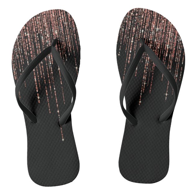 gold sparkly flip flops