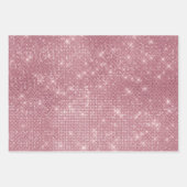 Luxury Black Rose Gold Sparkly Glitter Fringe Wrapping Paper Sheets (Front 3)