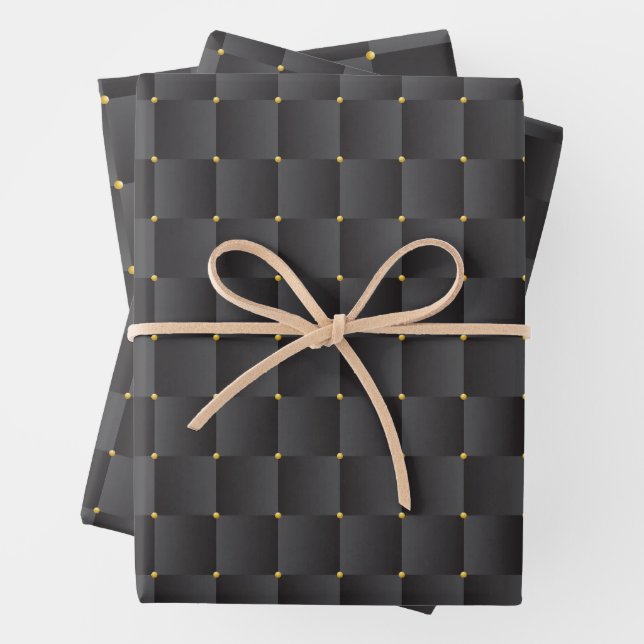 Luxury black seamless pattern wrapping paper (In situ)