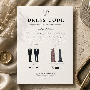 Luxury Black Tie Wedding Dress Code Guide Enclosure Card