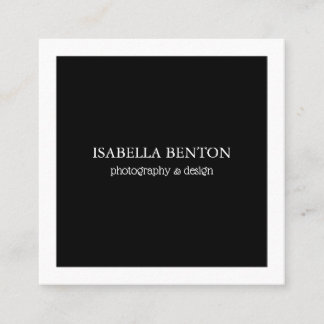 Luxury Black & White Modern Minimalist QR Code Square Business Card