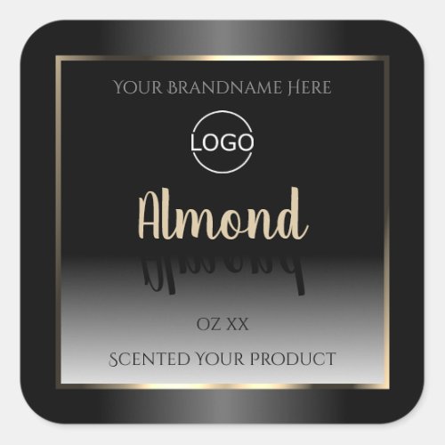 Luxury Black White Product Labels Gold Frame Logo