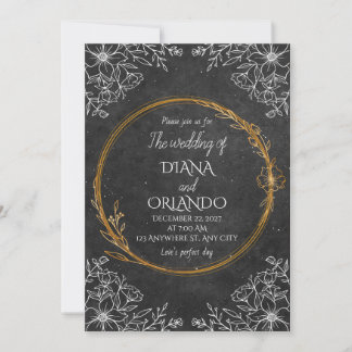 Luxury Black & White Wedding Invitation