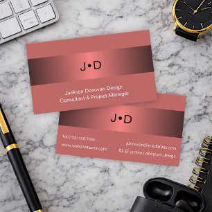 Luxury Black Wine Red Minimalist Metallic Art Business Card