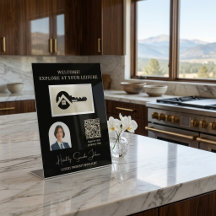 Luxury Blk Key Champagne Glitter Realtor QR Code