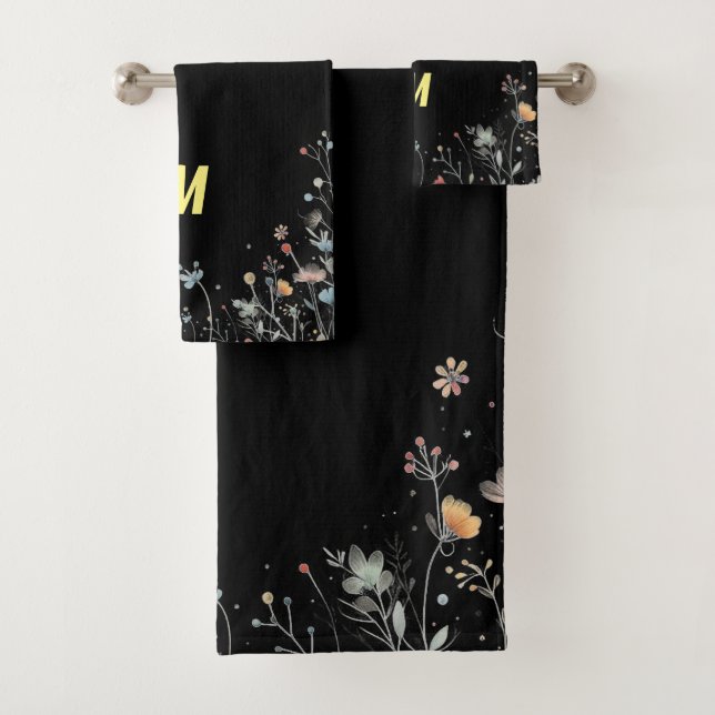 Luxury Blooms: Monogram-able Bath Towel Set (Insitu)