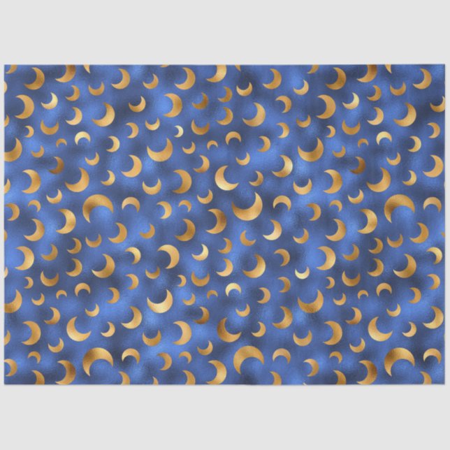 Luxury Blue and Gold Series Design 15 Tissue Paper (Front)
