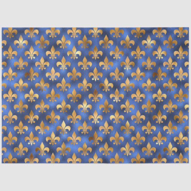 Luxury Blue and Gold Series Design 19 Tissue Paper (Front)