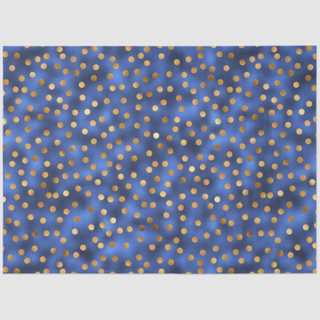Luxury Blue and Gold Series Design 20 Tissue Paper (Front)