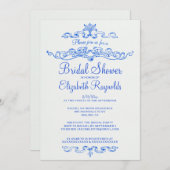 Luxury Blue Bridal Shower Invitations (Front/Back)