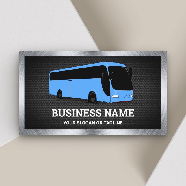 Luxury Blue Bus Sightseeing Tours Travel Agent Business Card (Creator Uploaded)