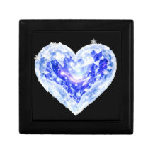Luxury Blue Diamond Heart Keepsake Gift Box