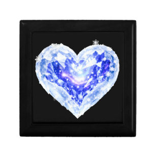 Luxury Blue Diamond Heart Keepsake Gift Box