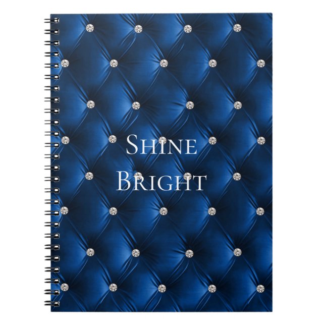 Luxury Blue Faux Velvet  Notebook (Front)