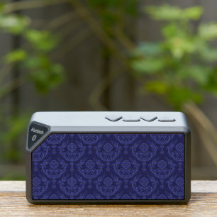 Luxury blue floral damask wallpaper bluetooth speaker