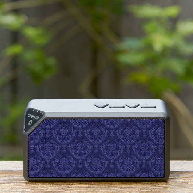 Luxury blue floral damask wallpaper bluetooth speaker (Insitu(Outdoor))